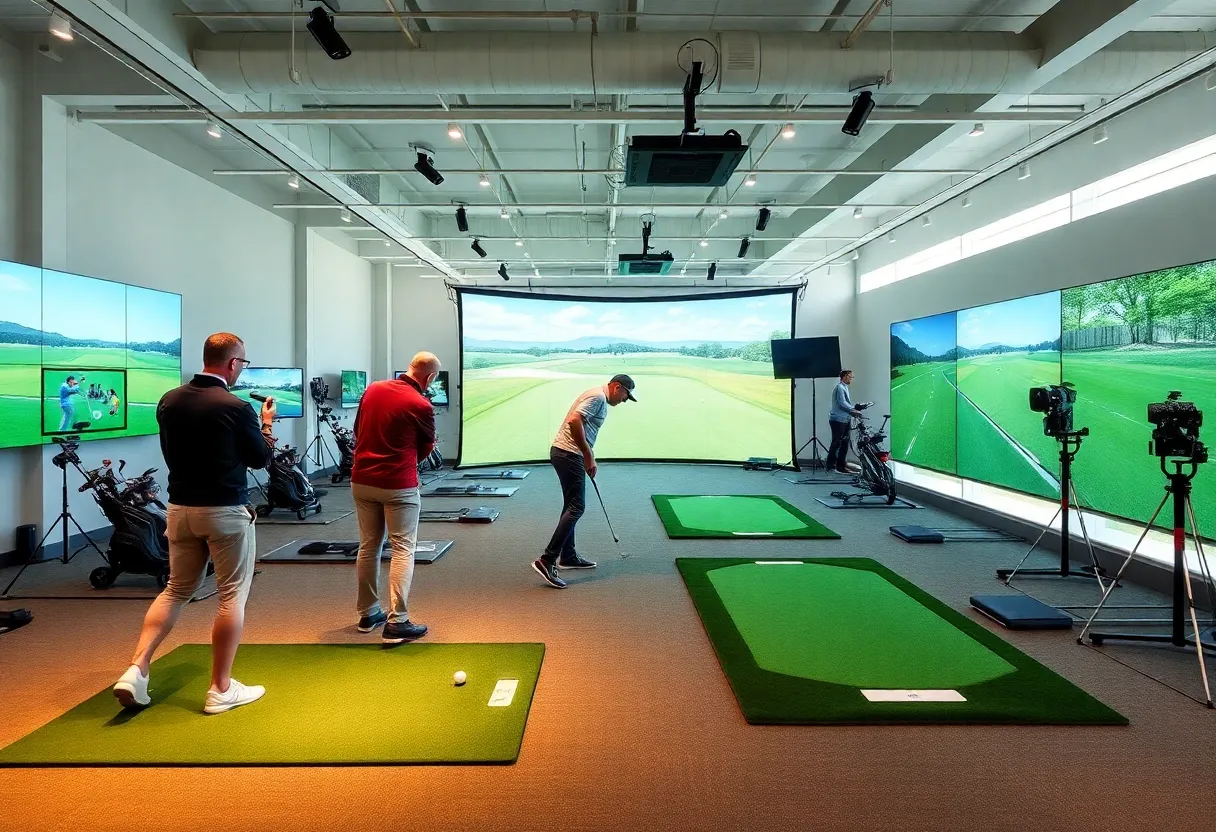 Indoor golf training center equipped with advanced technology