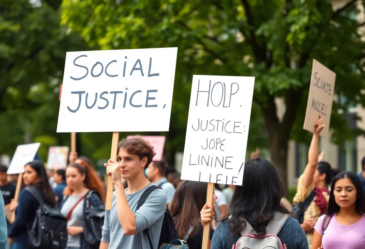 Students protesting for justice at the University of Louisville