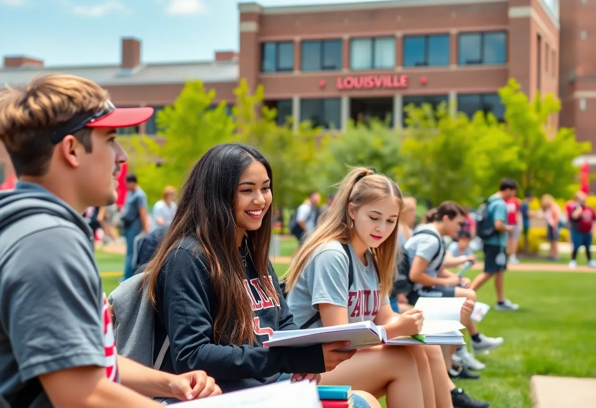 University of Louisville campus showing student-athletes balancing sports and academics.