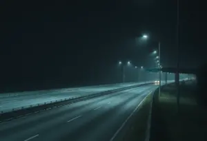 Dark and unlit sections of I-264 highway due to copper thefts