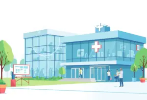 Visualization of modern healthcare services focusing on community engagement.