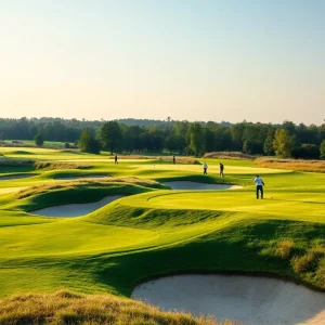 Renovation work at Valhalla Golf Club, showcasing updated course features.