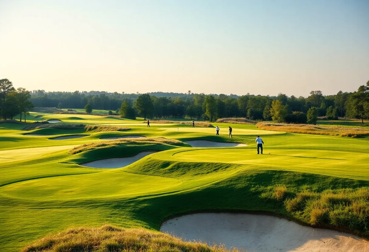 Renovation work at Valhalla Golf Club, showcasing updated course features.