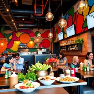 Colorful dishes served in a fusion restaurant in downtown Louisville