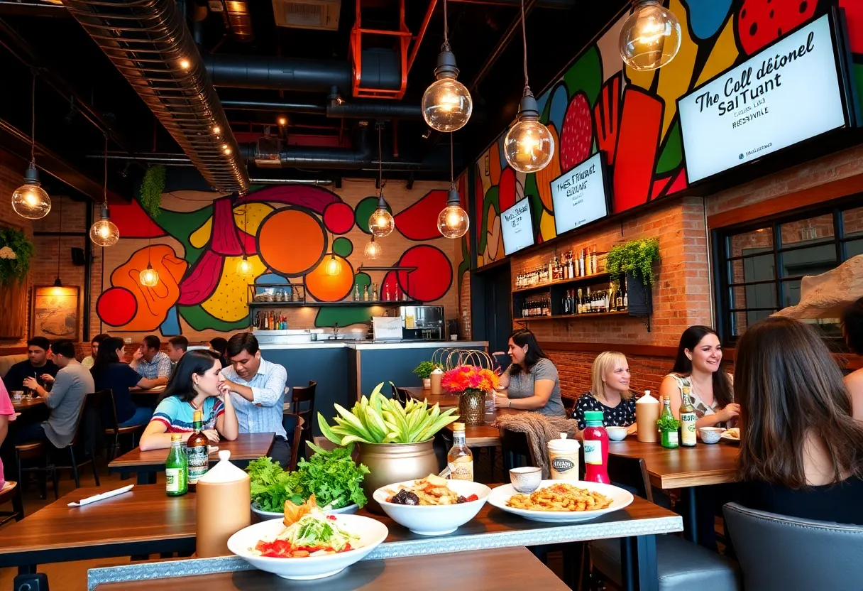 Colorful dishes served in a fusion restaurant in downtown Louisville