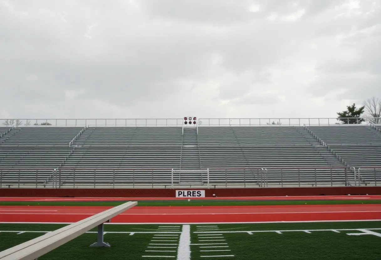Waggener High School football stadium bleachers after the incident