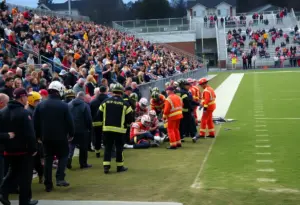 Emergency responders at Waggener High School bleacher collapse during a football game