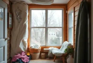 Home undergoing weatherization services