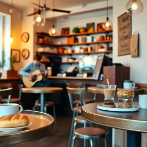 Interior of Whisk & Willow Cafe with pastries and coffee