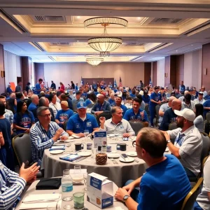 Fans at the Wildcat Tipoff Luncheon enjoying basketball-themed events