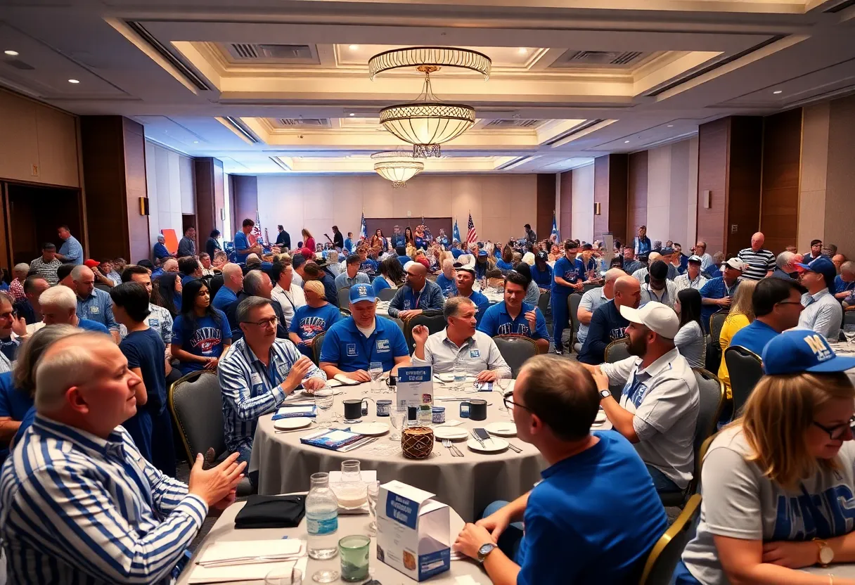 Fans at the Wildcat Tipoff Luncheon enjoying basketball-themed events