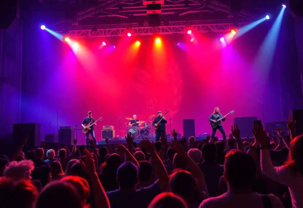 YES band performing live at KFC Yum! Center