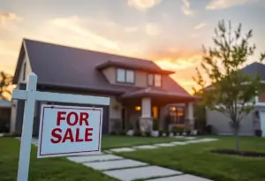 A house with a For Sale sign showcasing a potential affordable housing option.