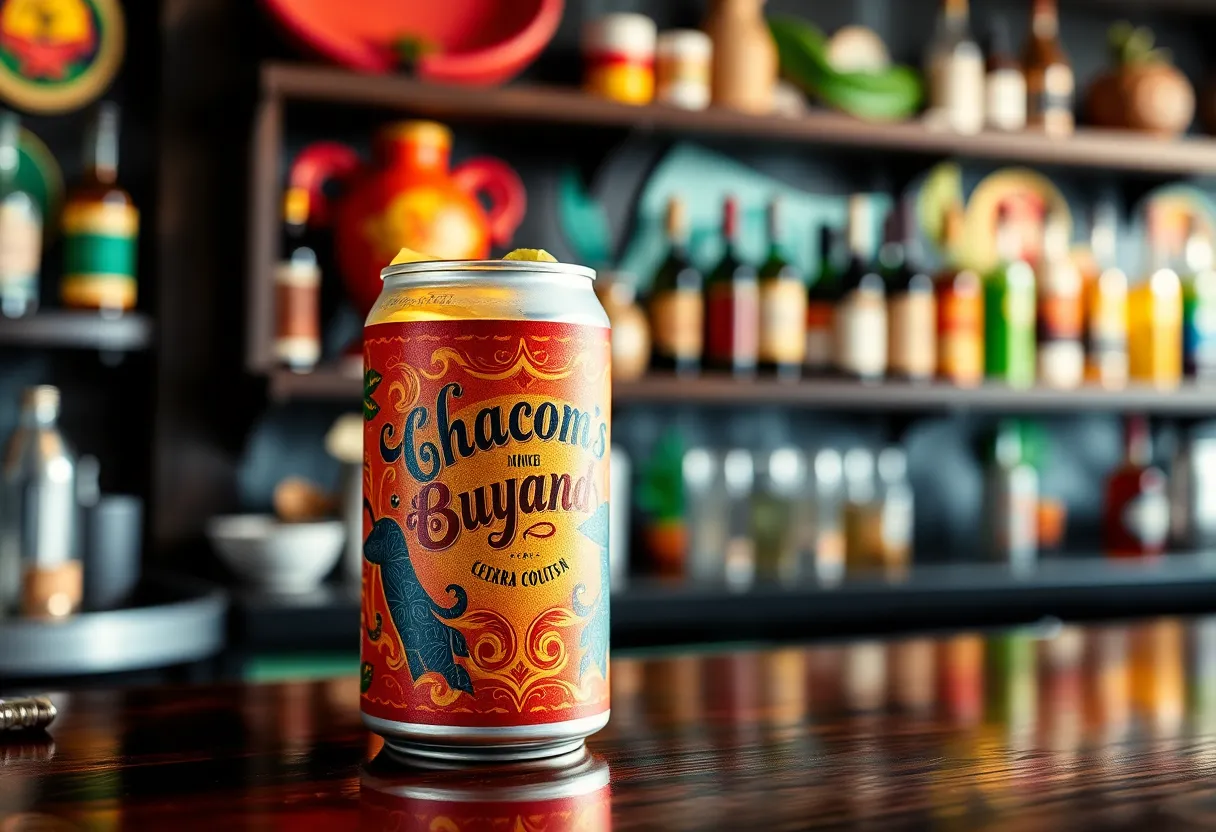 New Mix ready-to-drink cocktail featuring colorful labels.