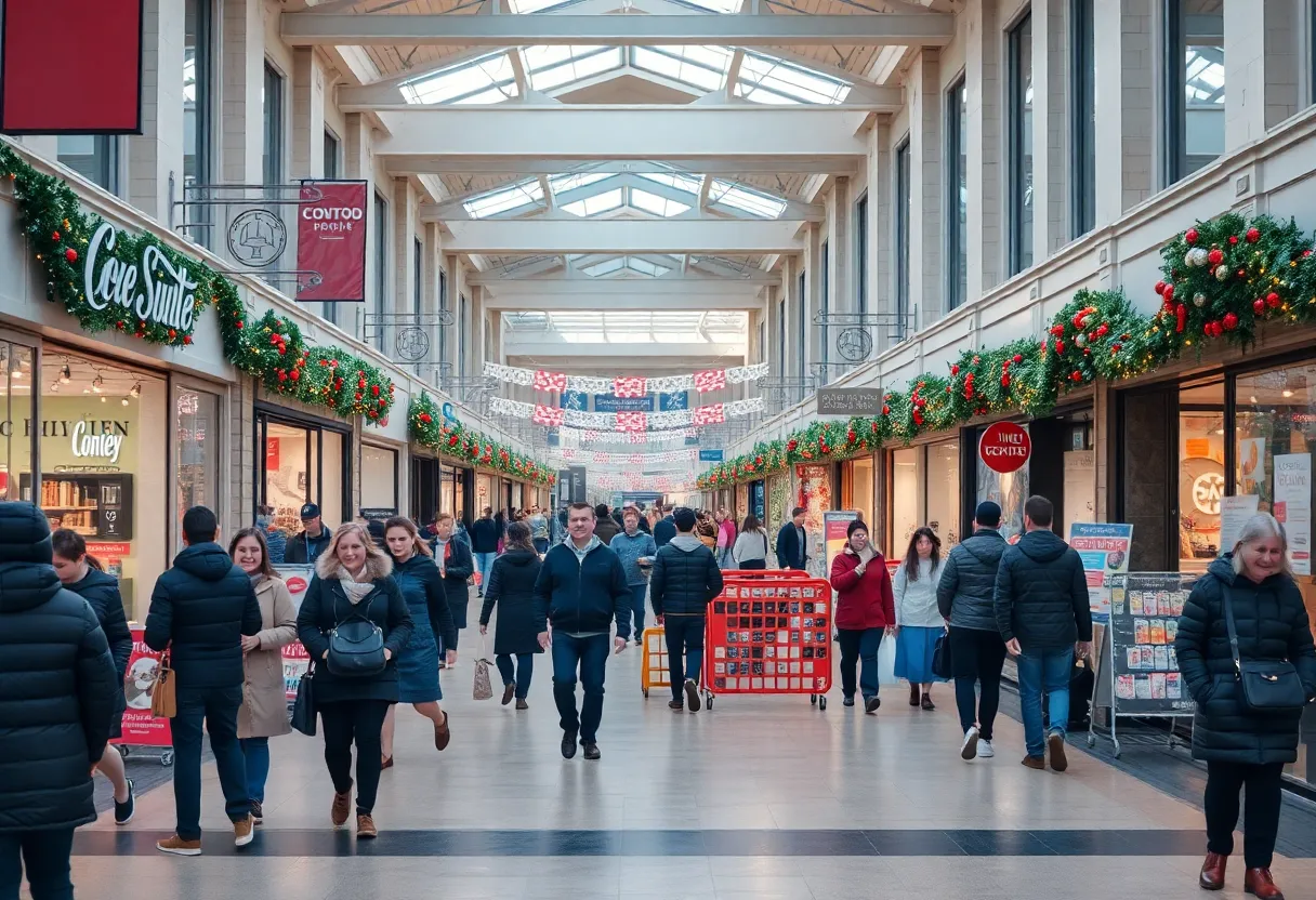 Shoppers at Brownsboro Center supporting local businesses during Small Business Saturday
