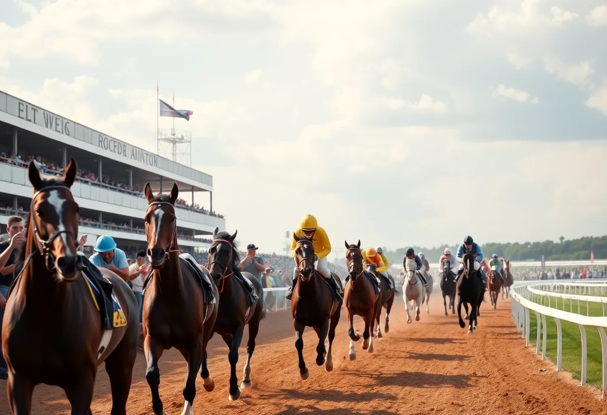 Spectators enjoying a thrilling race at Churchill Downs