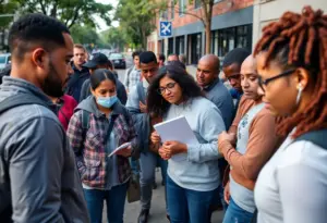 Community members searching for a missing person in Louisville
