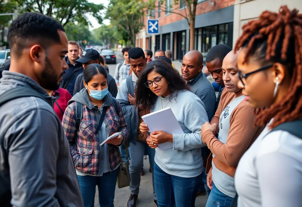 Community members searching for a missing person in Louisville