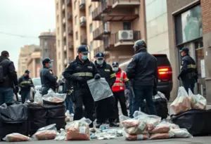 Law enforcement officers conducting a drug trafficking investigation in Indiana.