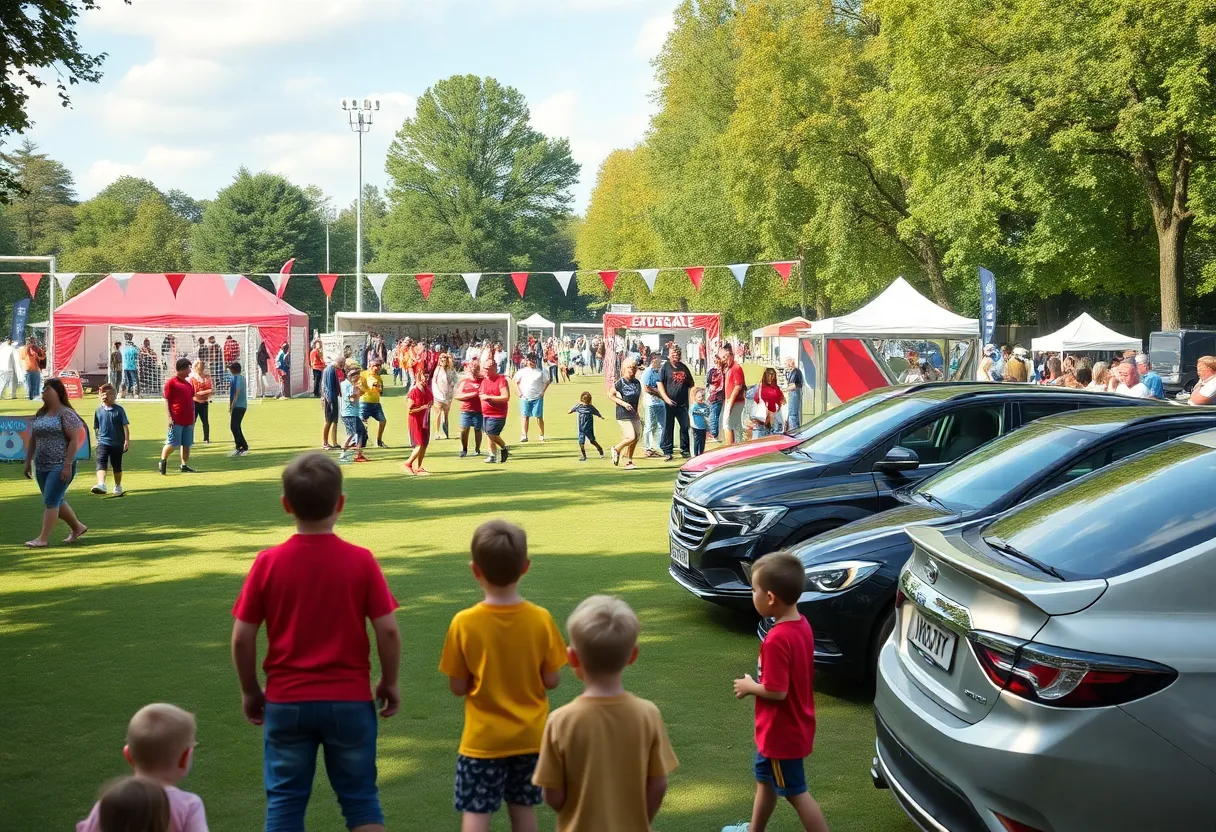 Community members celebrating at the Juice Bowl festival in Louisville.
