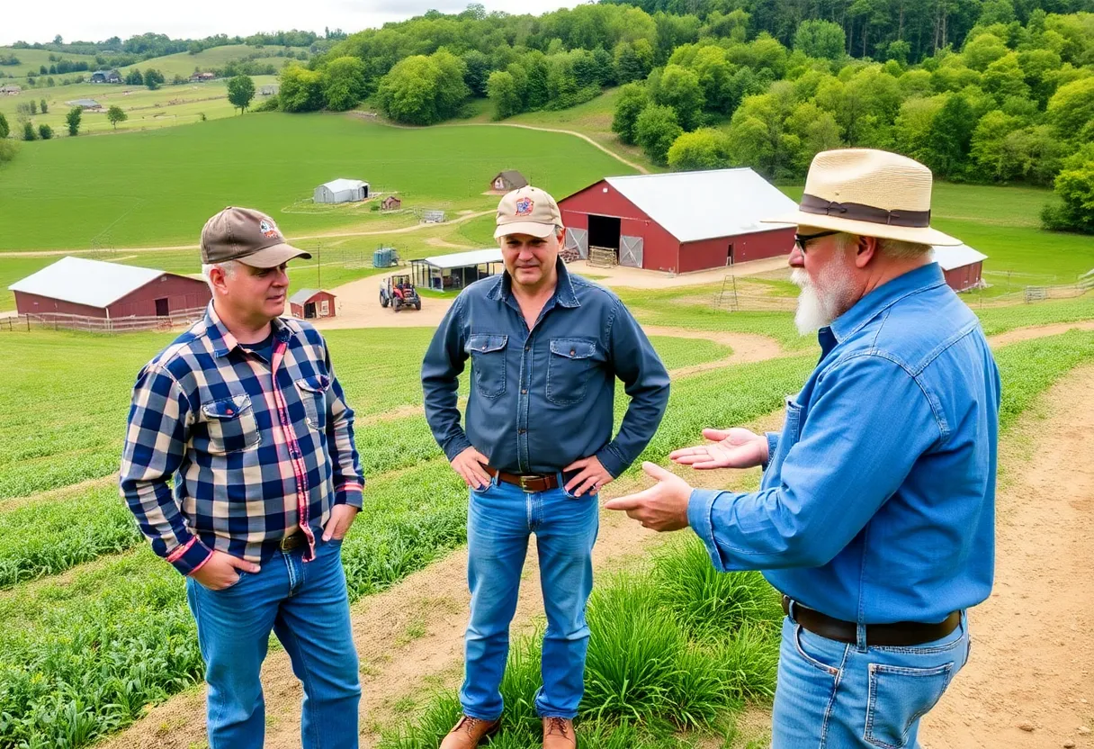 Farmers discussing agricultural succession in Kentucky