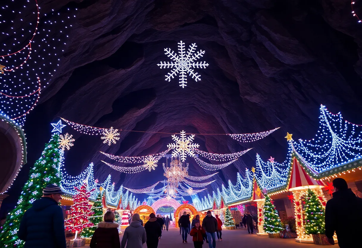 A breathtaking view of Christmas lights in Louisville Mega Cavern
