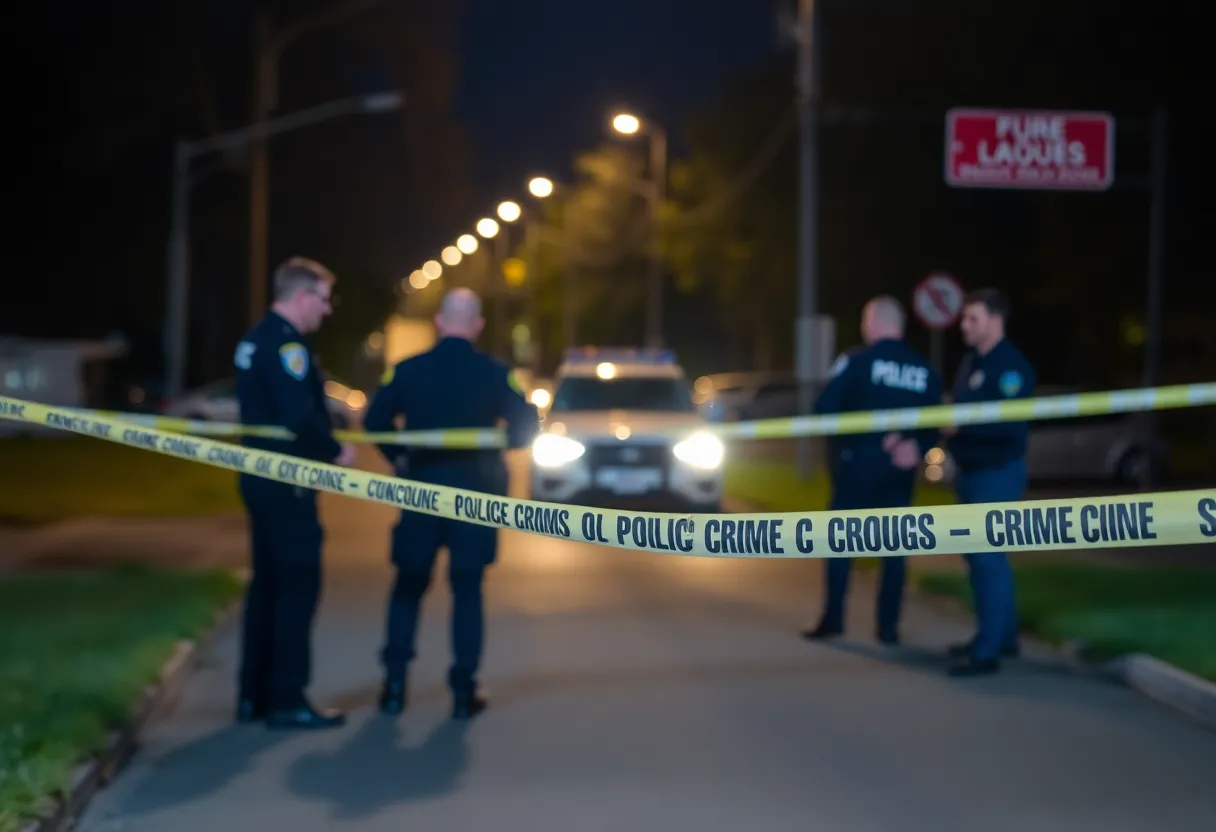 Police officers at a shooting scene in Louisville