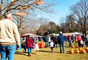 Families enjoying Thanksgiving events in Louisville