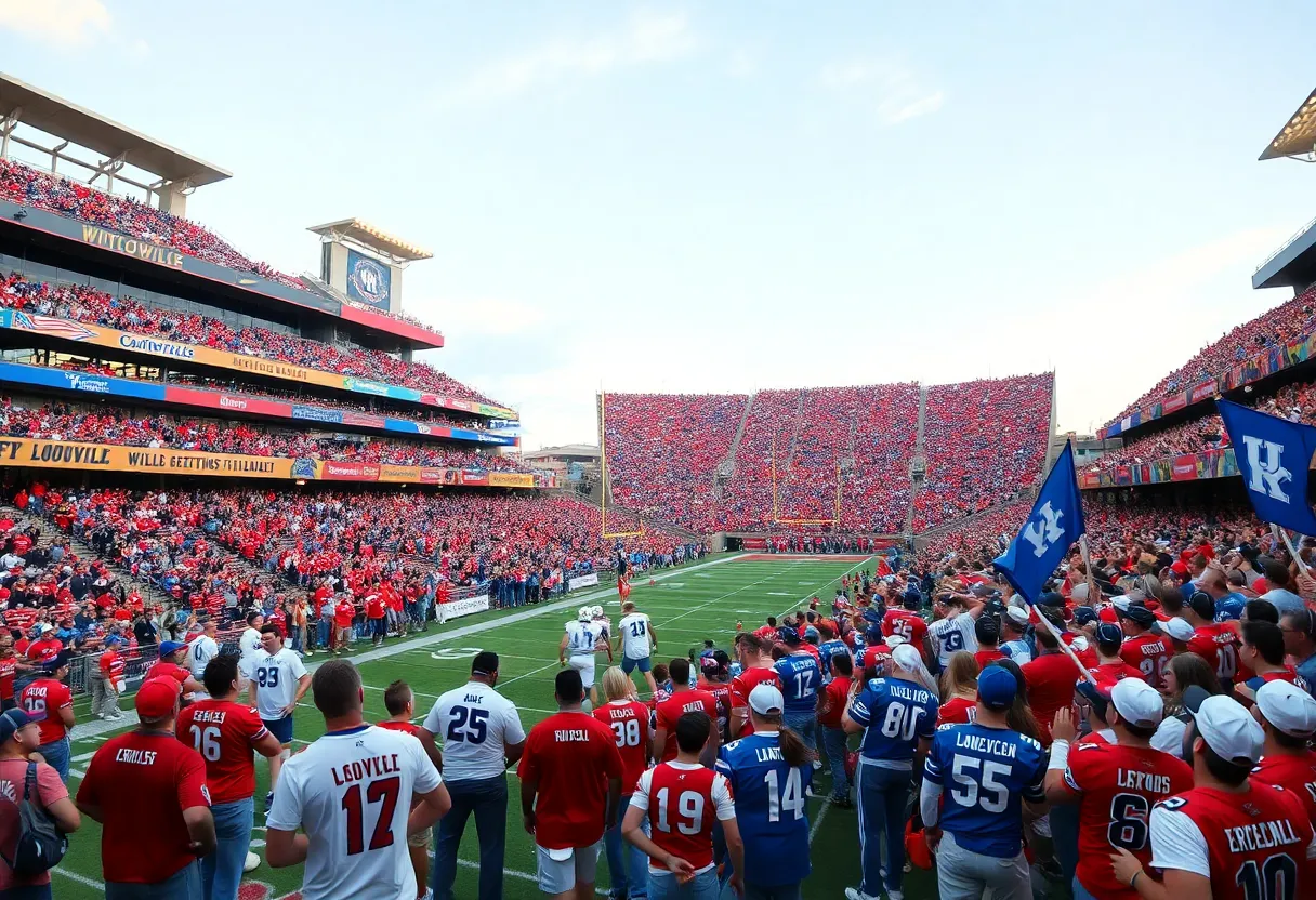 Fans at the Governor's Cup game between Louisville and Kentucky