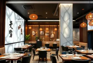 Interior of Nami Modern Korean Steakhouse showcasing modern decor and dining setup