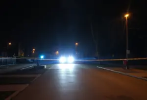 Police lights at a shooting scene in the Parkland neighborhood