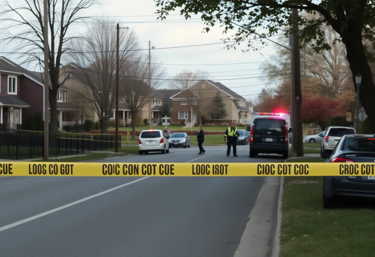 Police at the scene of a shooting in Louisville's Jacobs neighborhood.