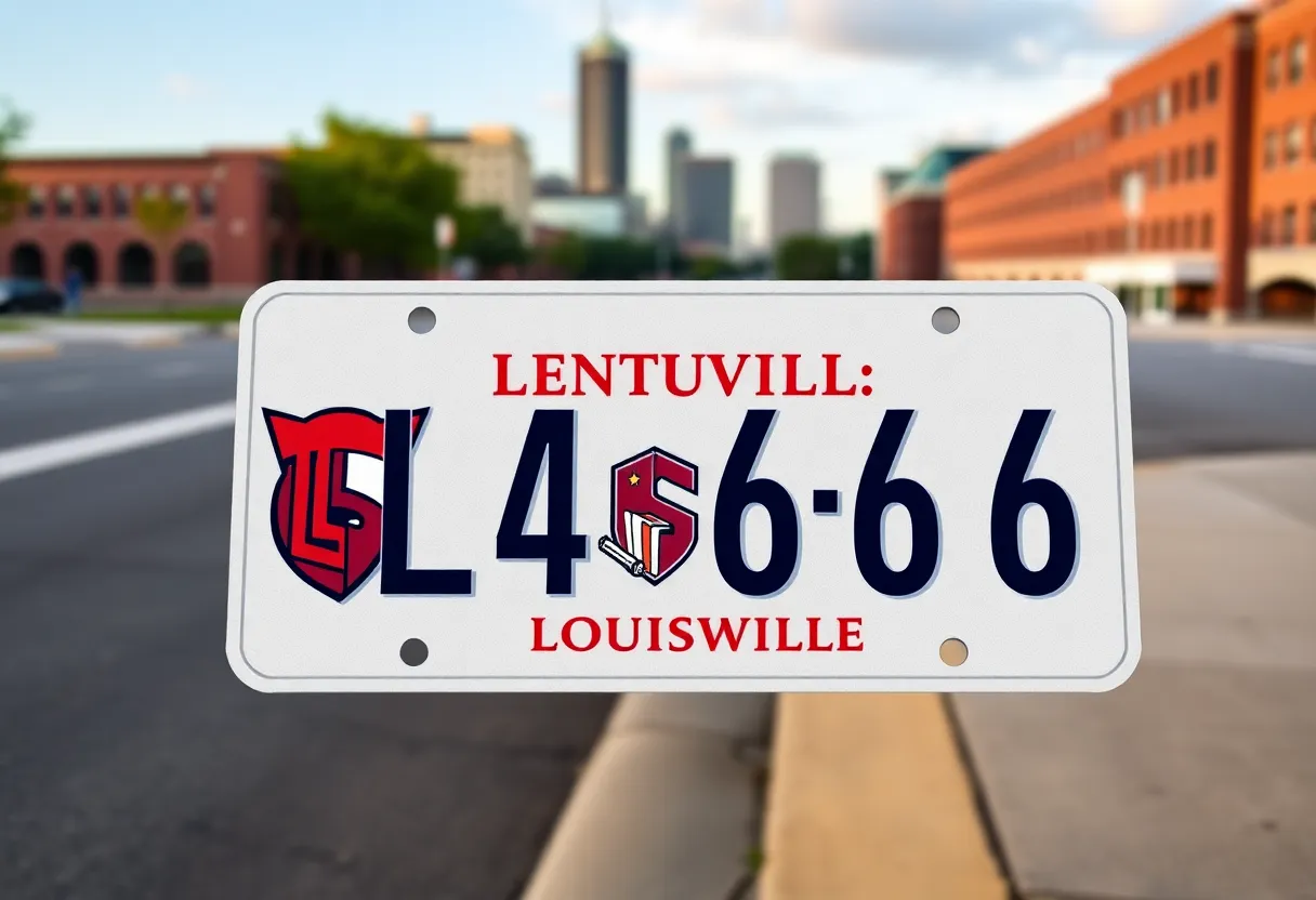 Specialty license plate design featuring St. Xavier High School emblem