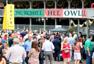 Professionals networking at Tile on the Turf event