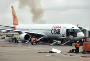 Scene of the UPS MD-11 cargo plane crash at the airport