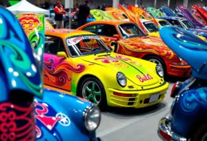 Winning vehicles from Sherwin-Williams Automotive Contest featuring vibrant paintwork.