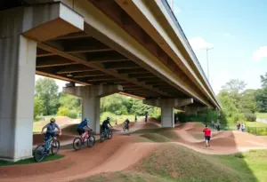 Mountain bike skills course at Bike Highland Park, Louisville