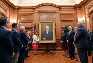 Ceremony for unveiling Bobbie Holsclaw's portrait at Metro Hall
