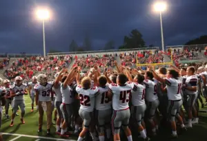Football team celebrating their championship victory