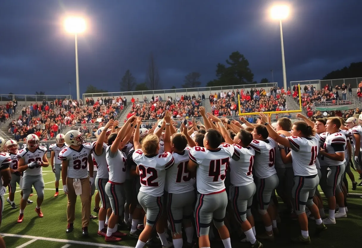 Football team celebrating their championship victory