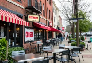 Restaurants in Louisville with closed signs highlighting recent closures.