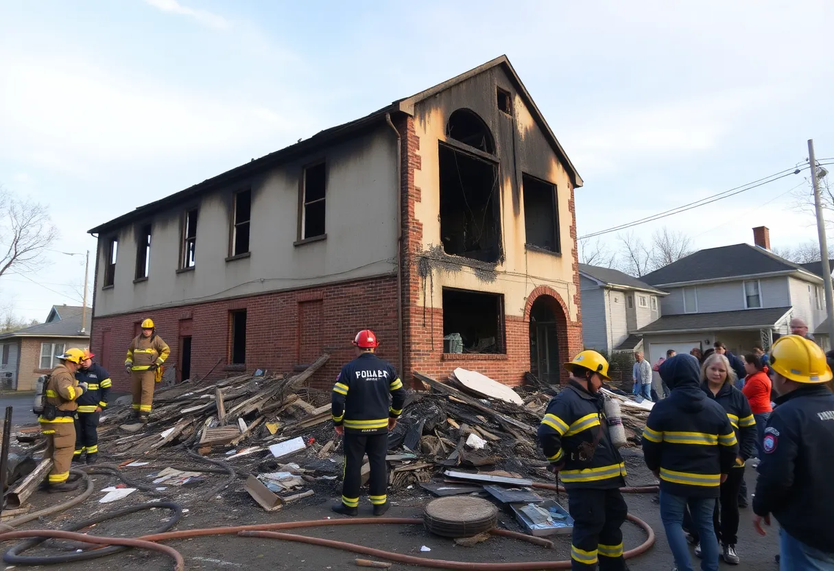 Aftermath of the Cluckers restaurant fire in Jeffersonville