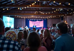 Audience enjoying a comedy night at Roselynn Hill Winery