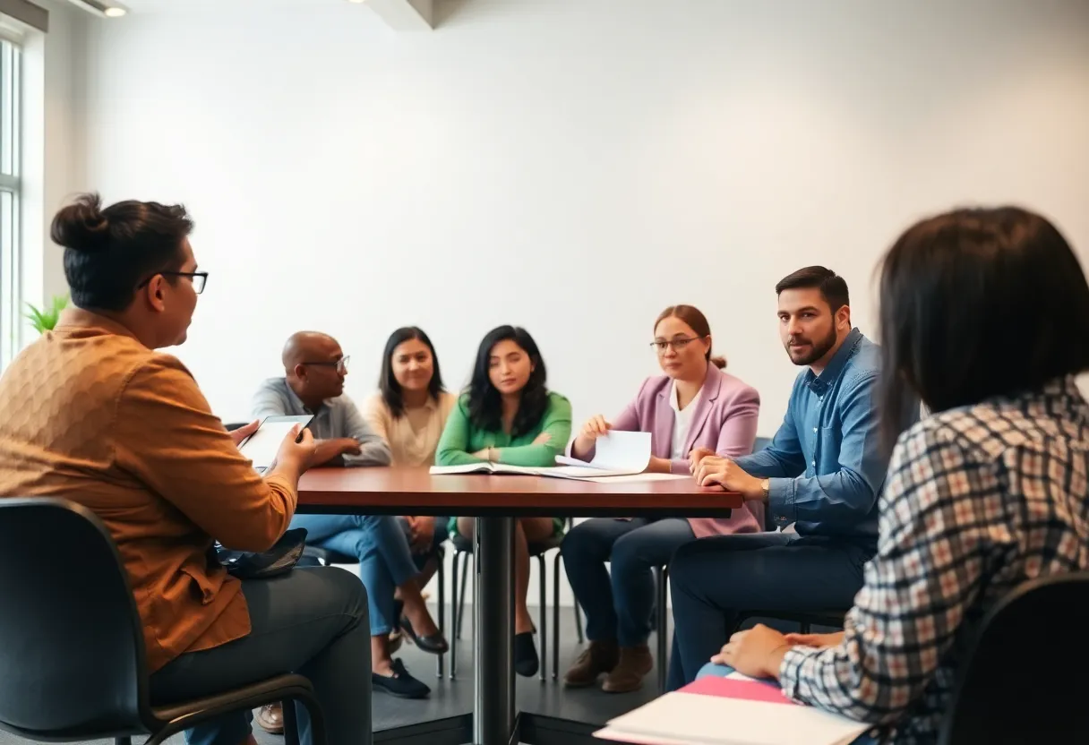 Community leaders discussing nonprofit grants in Louisville