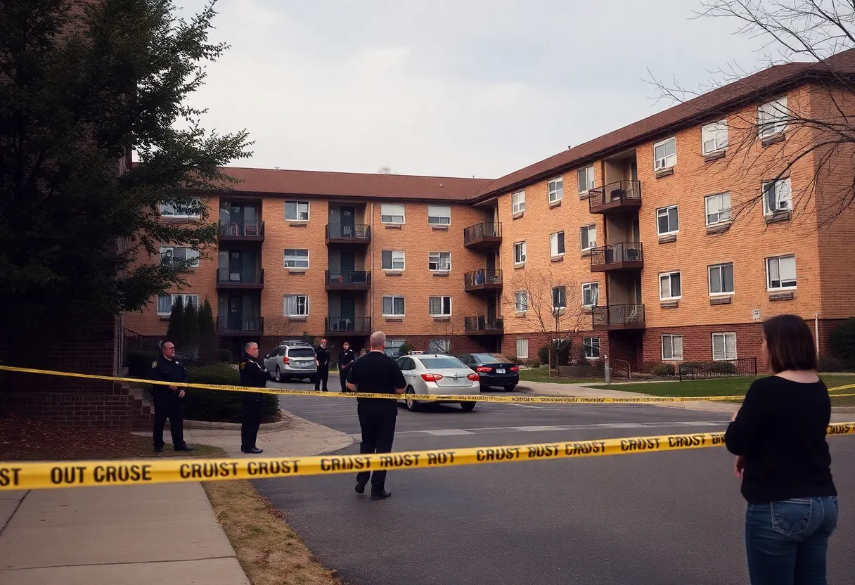 Crime scene in Avenue Plaza Apartments, Louisville