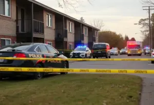 Police investigation at a shooting scene in Louisville