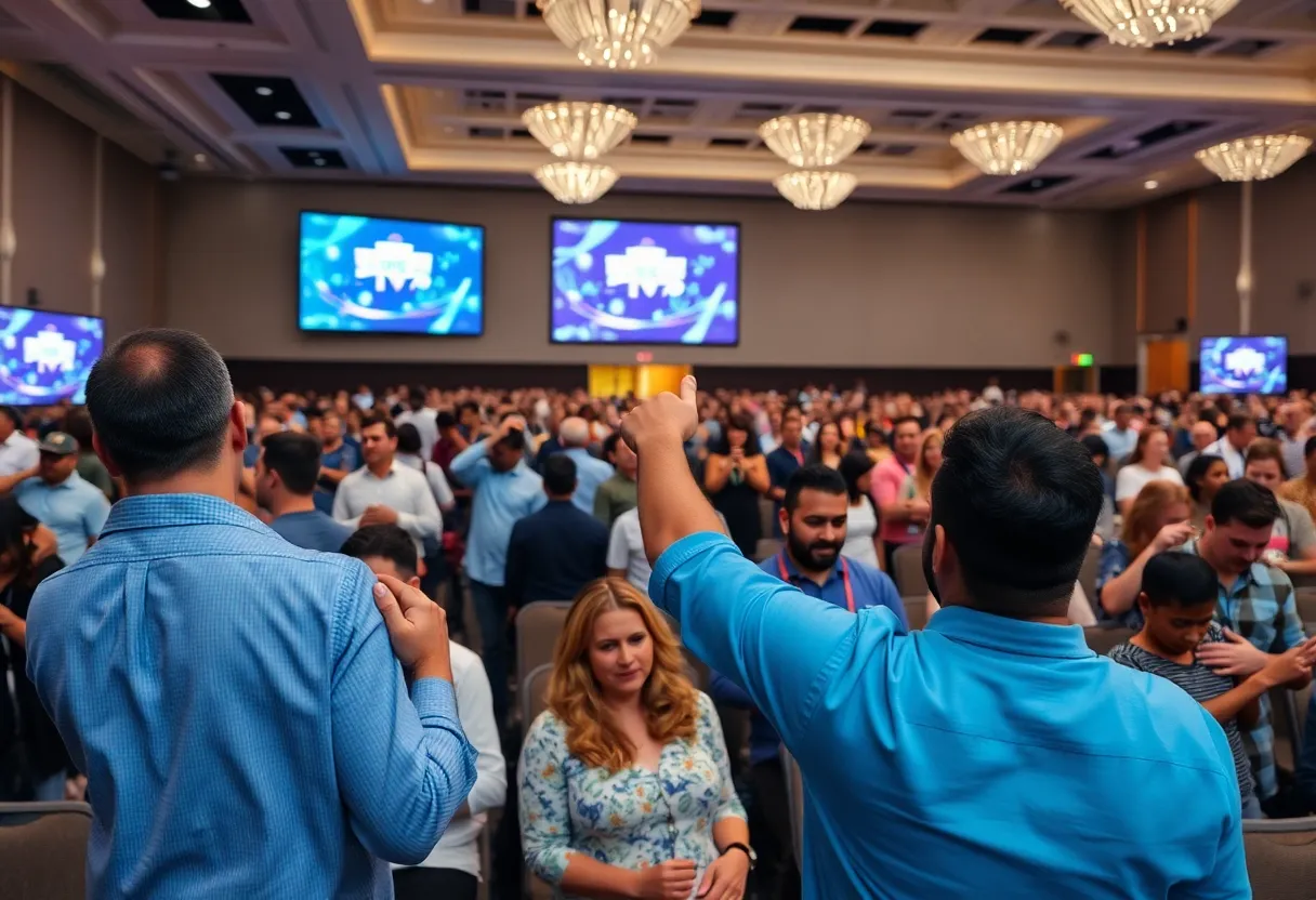 Attendees at the CROSS 2026 religious conference engaging in workshops and discussions.