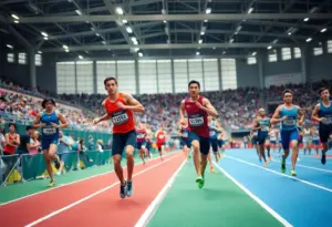 Athletes competing in EKU track and field indoor events