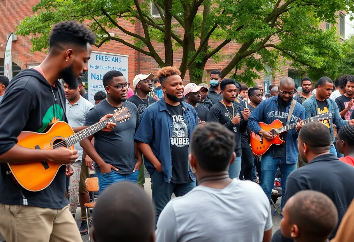 Community members engaging in empowerment activities at The Black Boy Narratives event.