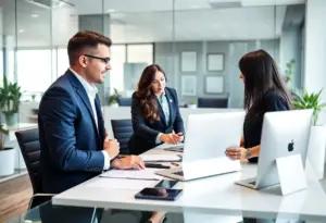 Ernst & Young office in Louisville with professionals collaborating